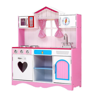 Keezi Kids Kitchen Set Pretend Play Food Sets Childrens Utensils Toys Pink