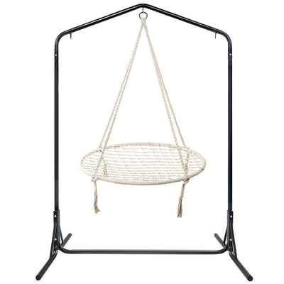 Keezi Kids Outdoor Nest Spider Web Swing Hammock Chair with Stand Garden 100cm Payday Deals