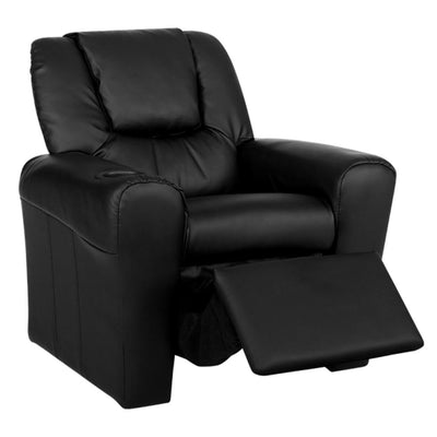 Keezi Kids Recliner Chair Black PU Leather Sofa Lounge Couch Children Armchair Payday Deals