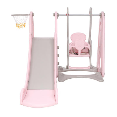 Keezi Kids Slide Swing Outdoor Playground Basketball Hoop Playset Indoor Pink Payday Deals