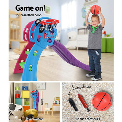 Keezi Kids Slide with Basketball Hoop Outdoor Indoor Playground Toddler Play Payday Deals
