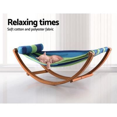 Keezi Kids Timber Hammock Bed Swing - Blue Payday Deals