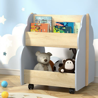 Keezi Kids Toy Box Bookshelf Storage Bookcase Organiser Display Shelf Payday Deals