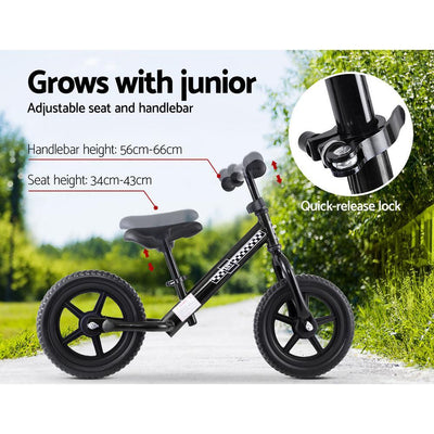 Rigo Kids Balance Bike Ride On Toys Push Bicycle Wheels Toddler Baby 12" Bikes Black Payday Deals