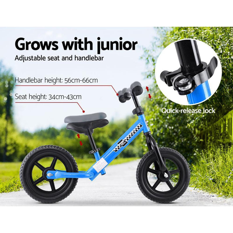 Rigo Kids Balance Bike Ride On Toys Push Bicycle Wheels Toddler Baby 12" Bikes Blue Payday Deals