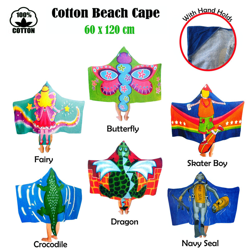 Kids Cotton Velour Beach Cape Dragon Payday Deals