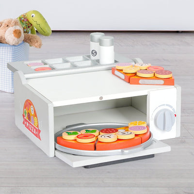 Kids Kitchen Play Set Wooden Toys Children Cooking Pizza Role Food Home Cookware Payday Deals