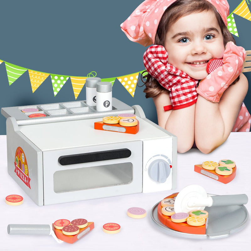 Kids Kitchen Play Set Wooden Toys Children Cooking Pizza Role Food Home Cookware Payday Deals