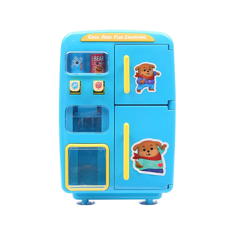 Kids Play Set 2 IN 1 Refrigerator Vending Machine Kitchen Pretend Play Toys Blue Payday Deals