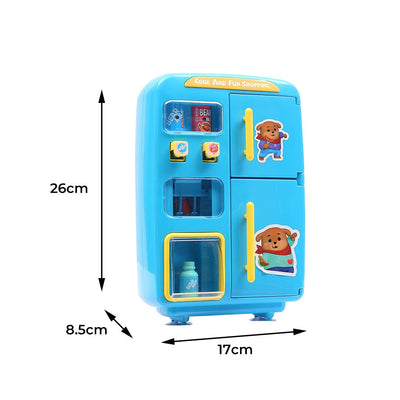 Kids Play Set 2 IN 1 Refrigerator Vending Machine Kitchen Pretend Play Toys Blue Payday Deals