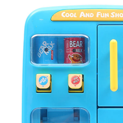 Kids Play Set 2 IN 1 Refrigerator Vending Machine Kitchen Pretend Play Toys Blue Payday Deals