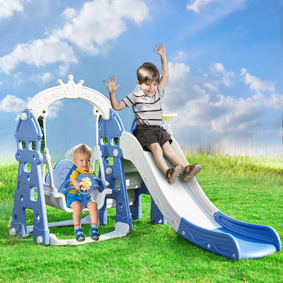 Kids Slide Swing Basketball Ring Hoop Activity Center Toddlers Play Set Outdoor Payday Deals