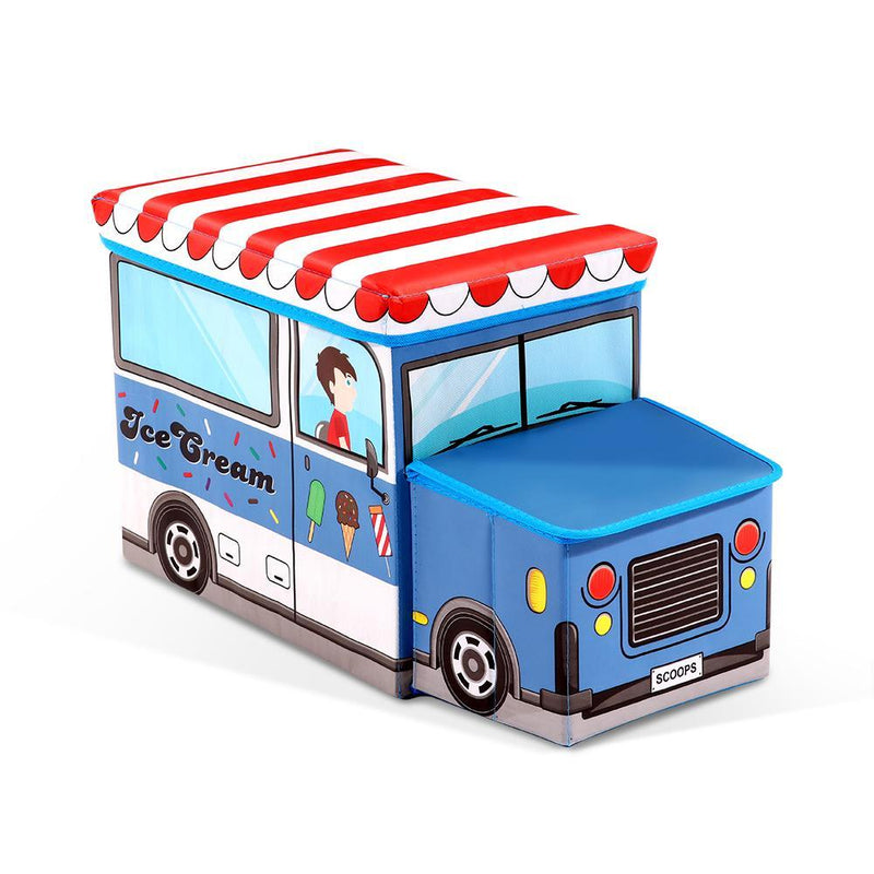 Kids Storage Toy Box Foldable Chest - Blue