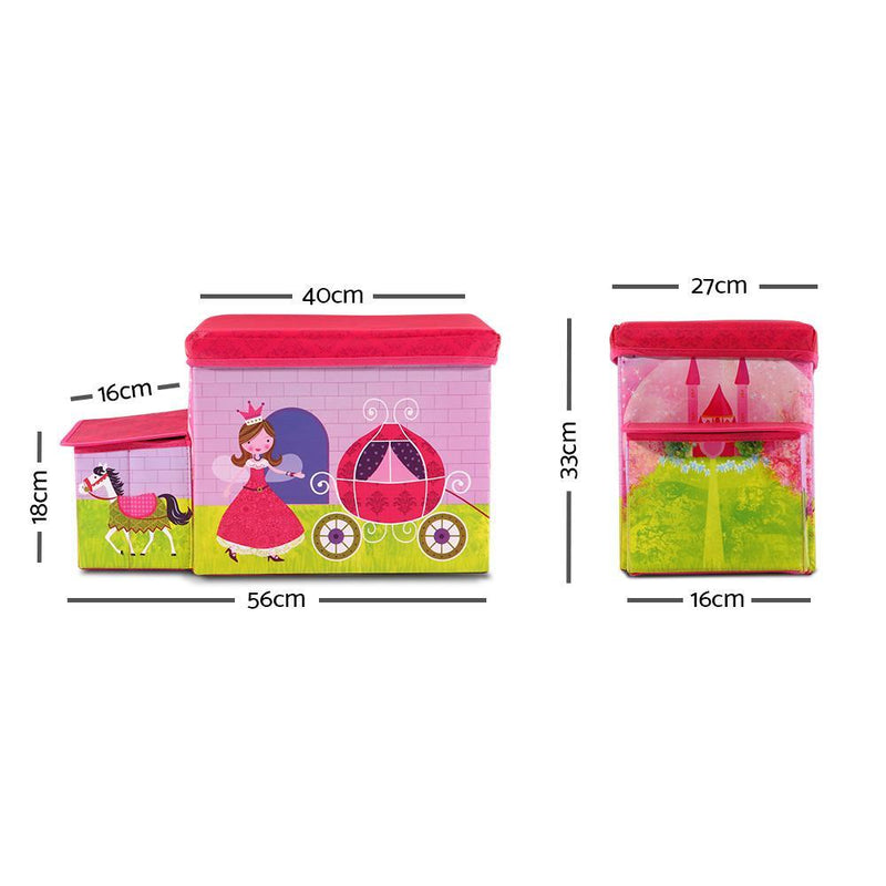 Kids Storage Toy Box Foldable Organiser - Pink Payday Deals