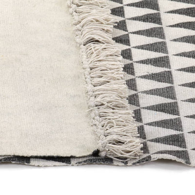 Kilim Rug Cotton 120x180 cm with Pattern Black/White Payday Deals