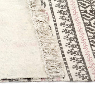 Kilim Rug Cotton 160x230 cm with Pattern Grey/Pink Payday Deals