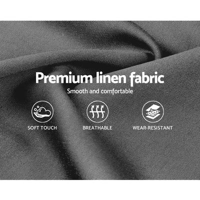 King Single Size Bed Frame Base Mattress Fabric Wooden Grey TINO