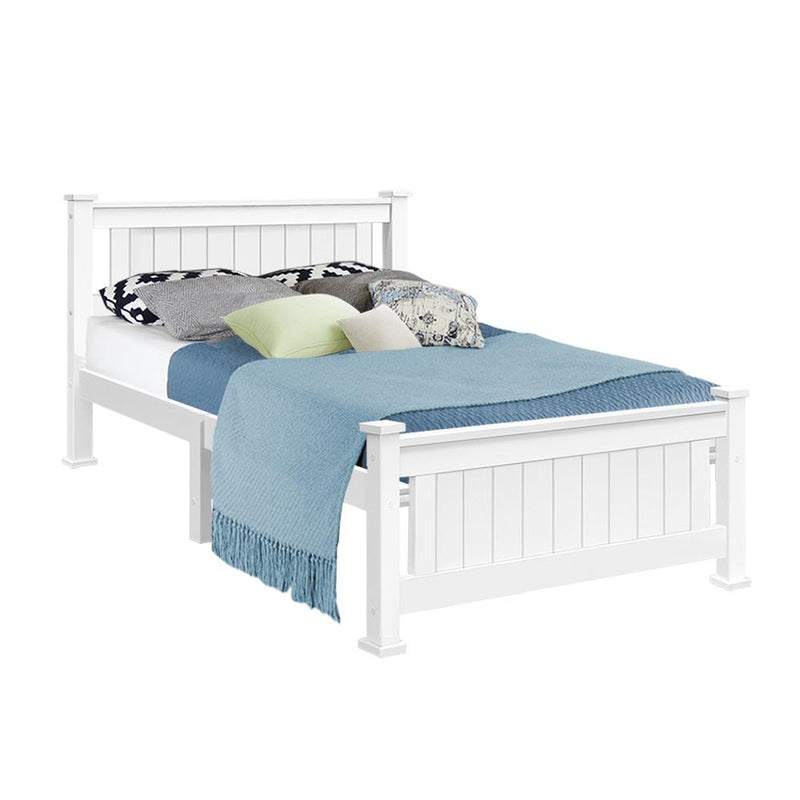 King Single Wooden Bed Frame - White Payday Deals