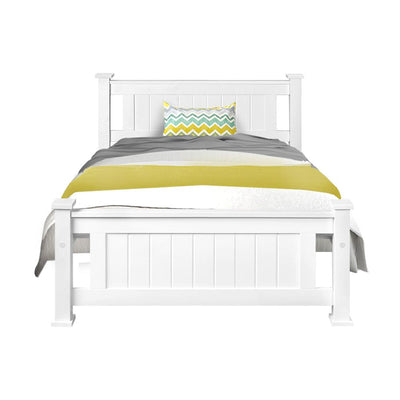 King Single Wooden Bed Frame - White Payday Deals