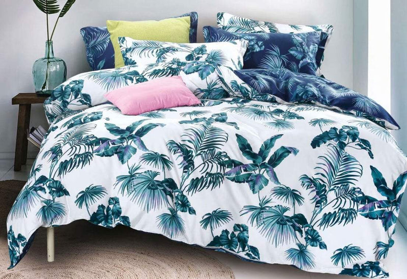King Size 3pcs Tropical Plant Quilt Cover Set Payday Deals