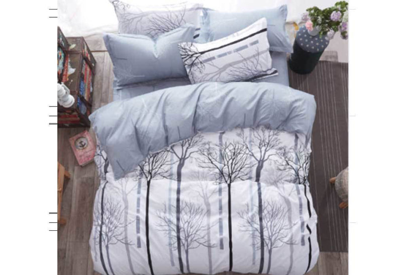 King Size White Tree Pattern Quilt Cover Set (3PCS) Payday Deals