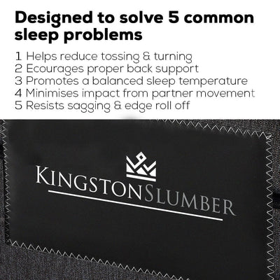 Kingston Slumber Mattress SINGLE Size Bed Euro Top Pocket Spring Bedding Firm Foam 34CM Payday Deals