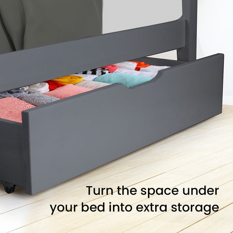 KINGSTON SLUMBER Trundle Under Bed Storage Drawers, 2 Pieces, Grey Payday Deals