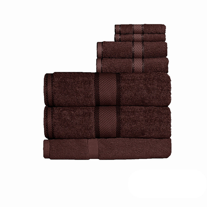 Kingtex 550gsm Cotton 7 Pce Bath Sheet Set Chocolate Payday Deals