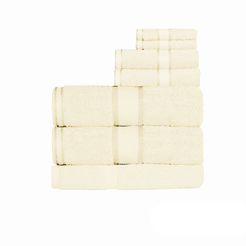 Kingtex 550gsm Cotton 7 Pce Bath Sheet Set Cream Payday Deals