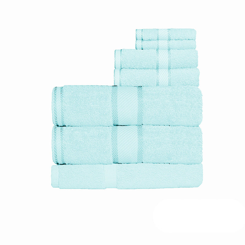 Kingtex 550gsm Cotton 7 Pce Bath Sheet Set Soft Aqua Payday Deals