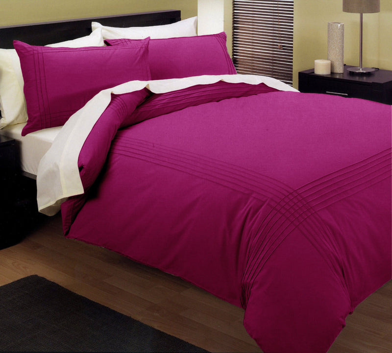 Kingtex Pintuck Quilt Cover Set Fushia Queen Payday Deals