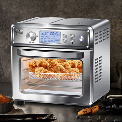 Kitchen Couture 24 Litre Air Fryer Multifunctional LCD Digital Display Silver Payday Deals
