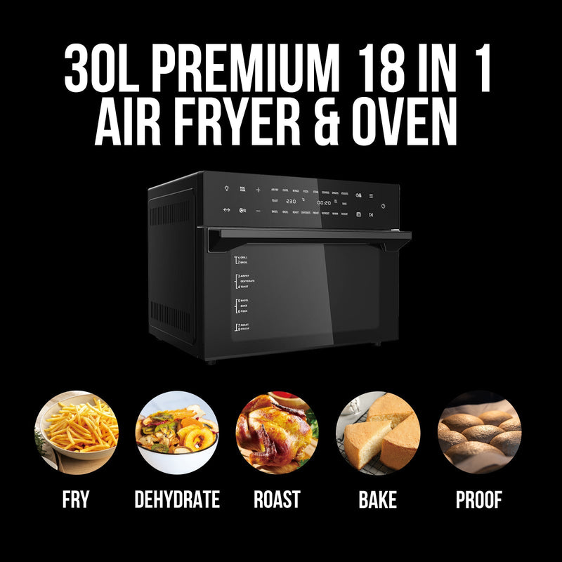 Kitchen Couture 30 Litre Air Fryer Oven 18 Presets 5-in-1 Multifunctional Black Payday Deals