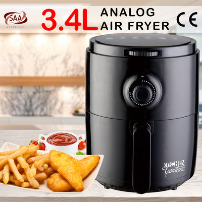Kitchen Couture Air Fryer Healthy Food No Oil Cooking Recipe 3.4L Capacity Black 3.4 Litre Black Payday Deals