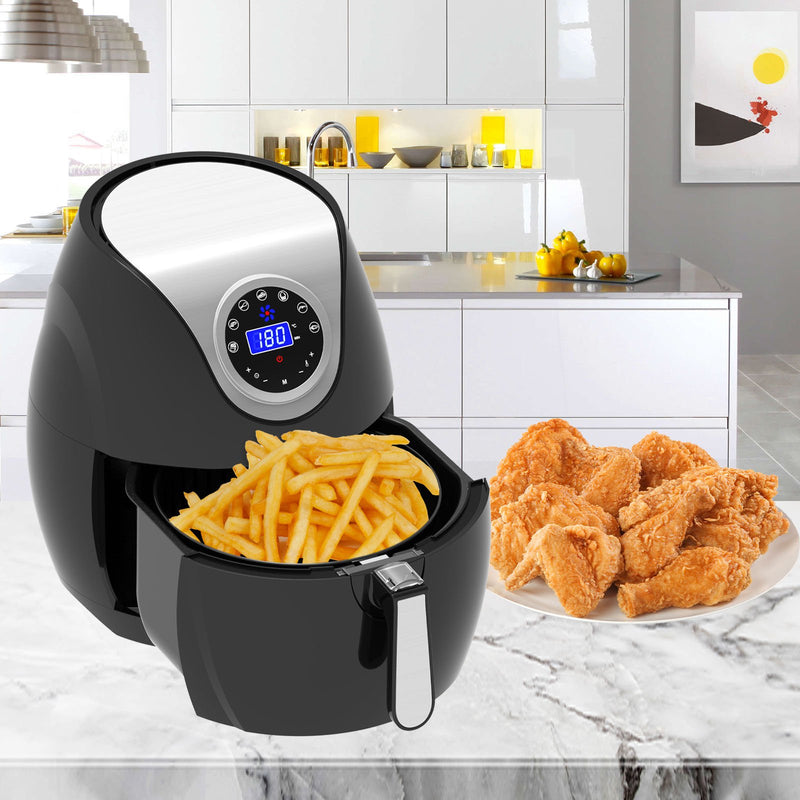 Kitchen Couture Digital Air Fryer 7L LED Display Low Fat Healthy Oil Free Black 7 Litre Black Payday Deals