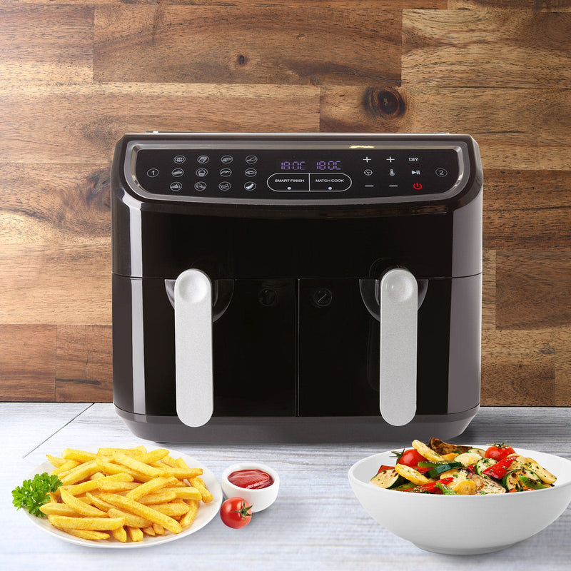 Kitchen Couture DUO 2-Basket 12-in-1 Digital Air Fryer 2 x 4.5 Litre LED Display Black Payday Deals