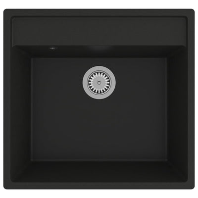 Kitchen Sink with Overflow Hole Black Granite Payday Deals
