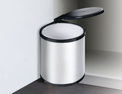 Kitchen Swing Pull Out Bin Stainless Steel Garbage Rubbish Waste Trash Can 14L Payday Deals