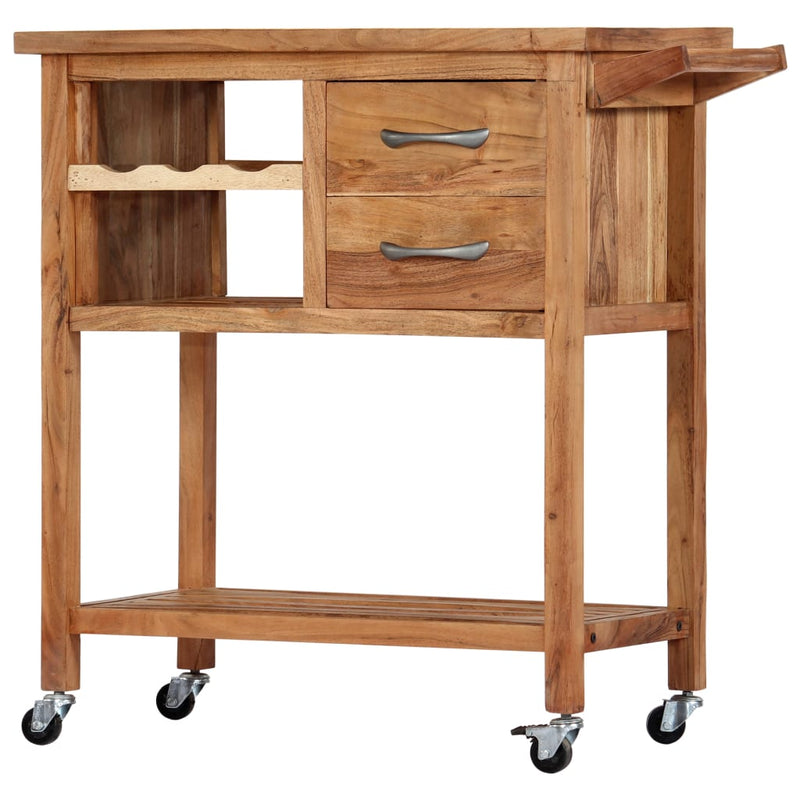 Kitchen Trolley 80x45x91 cm Solid Acacia Wood Payday Deals