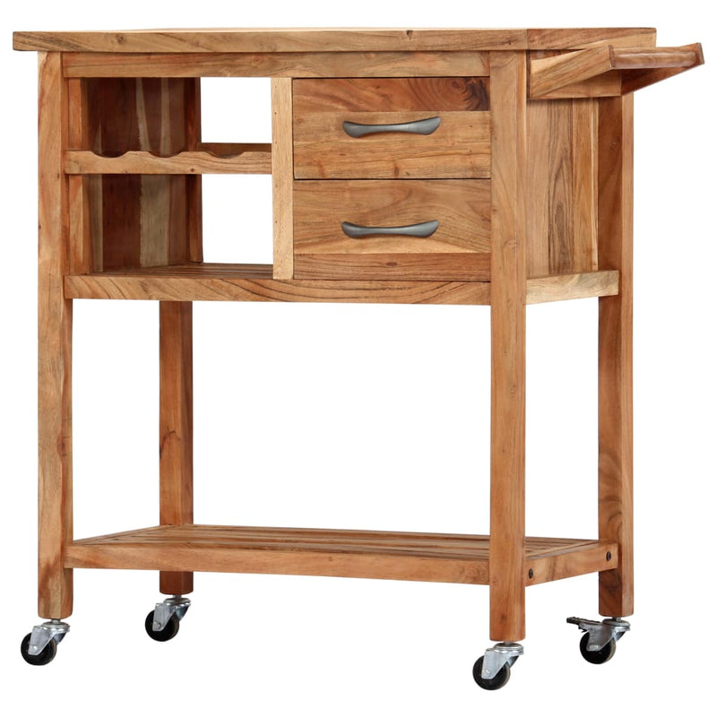 Kitchen Trolley 80x45x91 cm Solid Acacia Wood Payday Deals