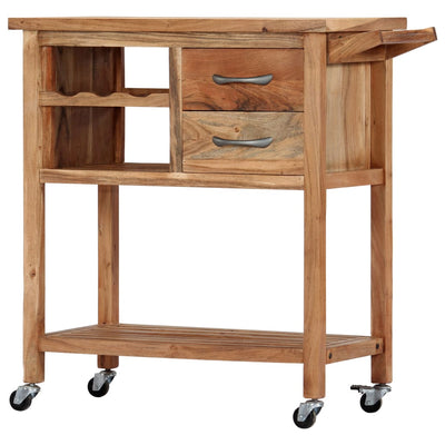 Kitchen Trolley 80x45x91 cm Solid Acacia Wood Payday Deals