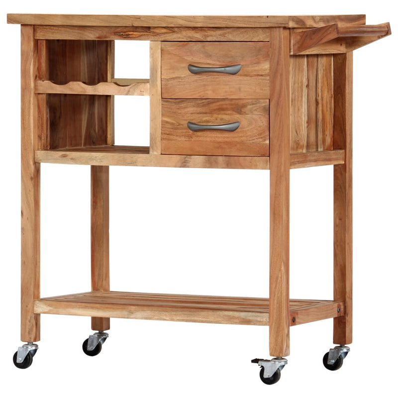 Kitchen Trolley 80x45x91 cm Solid Acacia Wood Payday Deals