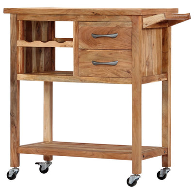 Kitchen Trolley 80x45x91 cm Solid Acacia Wood Payday Deals