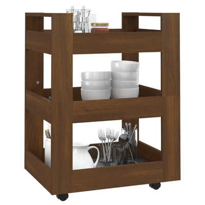 Kitchen Trolley Brown Oak 60x45x80 cm Engineered Wood Payday Deals