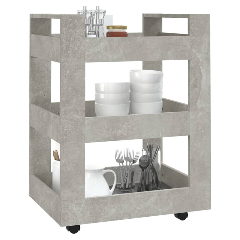 Kitchen Trolley Concrete Grey 60x45x80 cm Engineered Wood Payday Deals