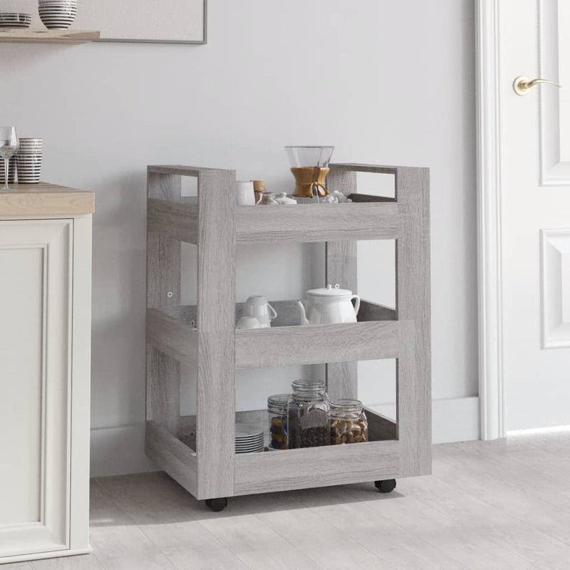 Kitchen Trolley Grey Sonoma 60x45x80 cm Engineered Wood Payday Deals