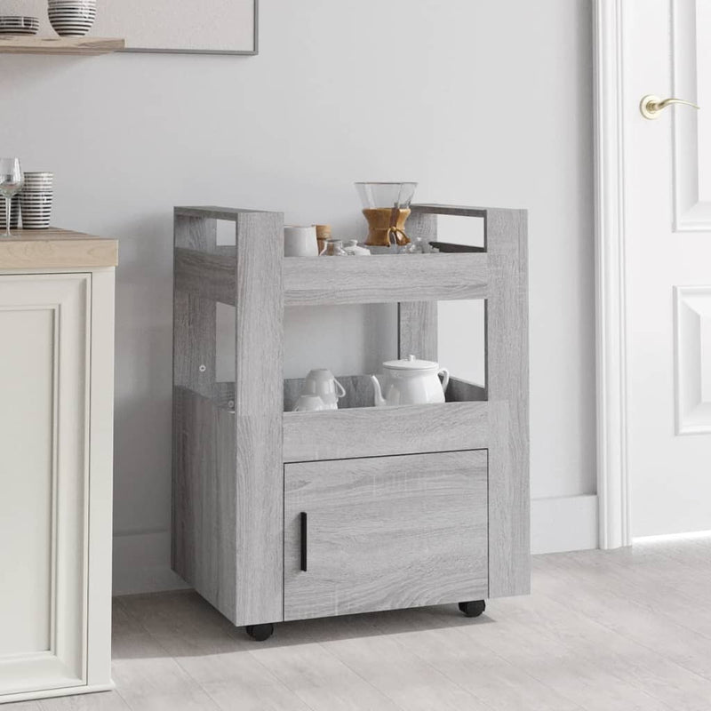 Kitchen Trolley Grey Sonoma 60x45x80 cm Engineered Wood Payday Deals