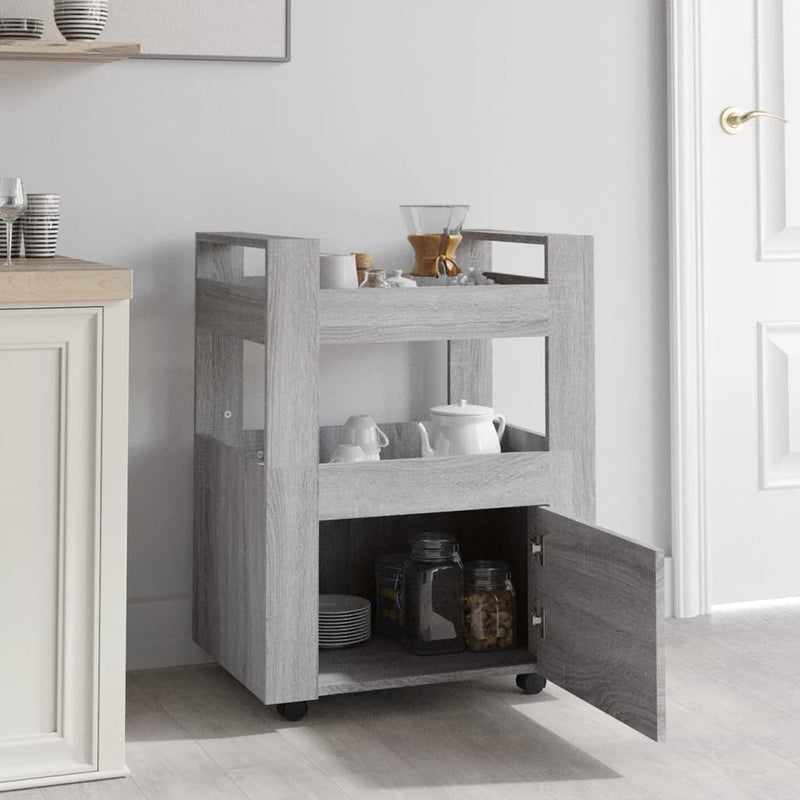 Kitchen Trolley Grey Sonoma 60x45x80 cm Engineered Wood Payday Deals