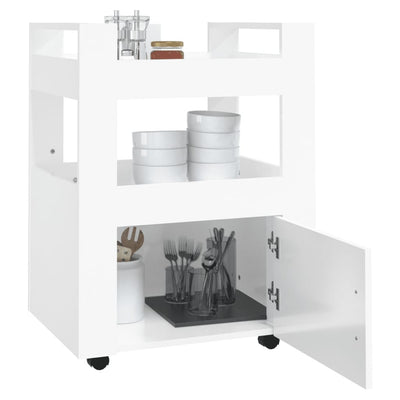 Kitchen Trolley High Gloss White 60x45x80 cm Engineered Wood Payday Deals