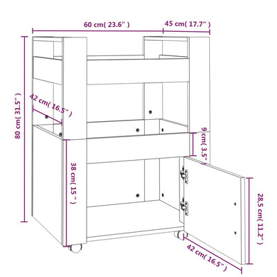 Kitchen Trolley White 60x45x80 cm Engineered Wood Payday Deals